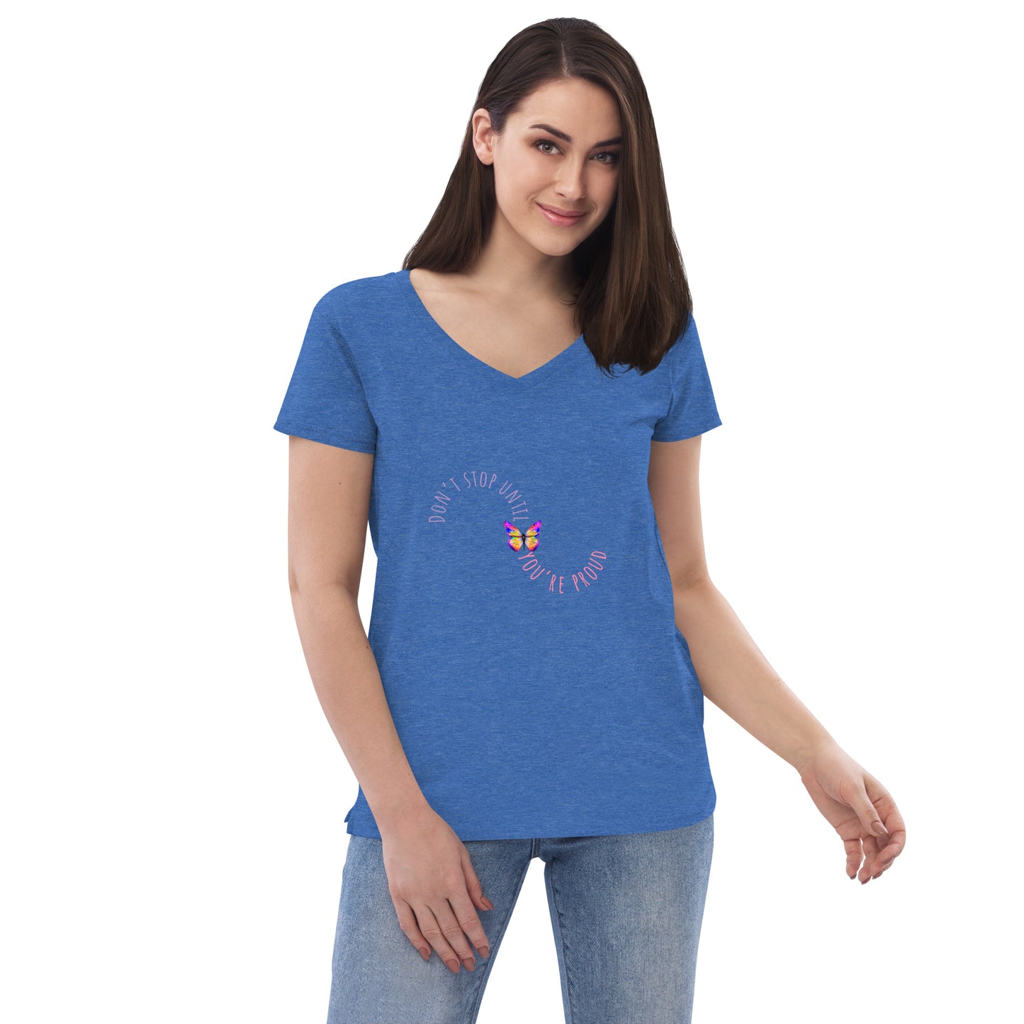 DON'T STOP Women’s recycled v-neck t-shirt