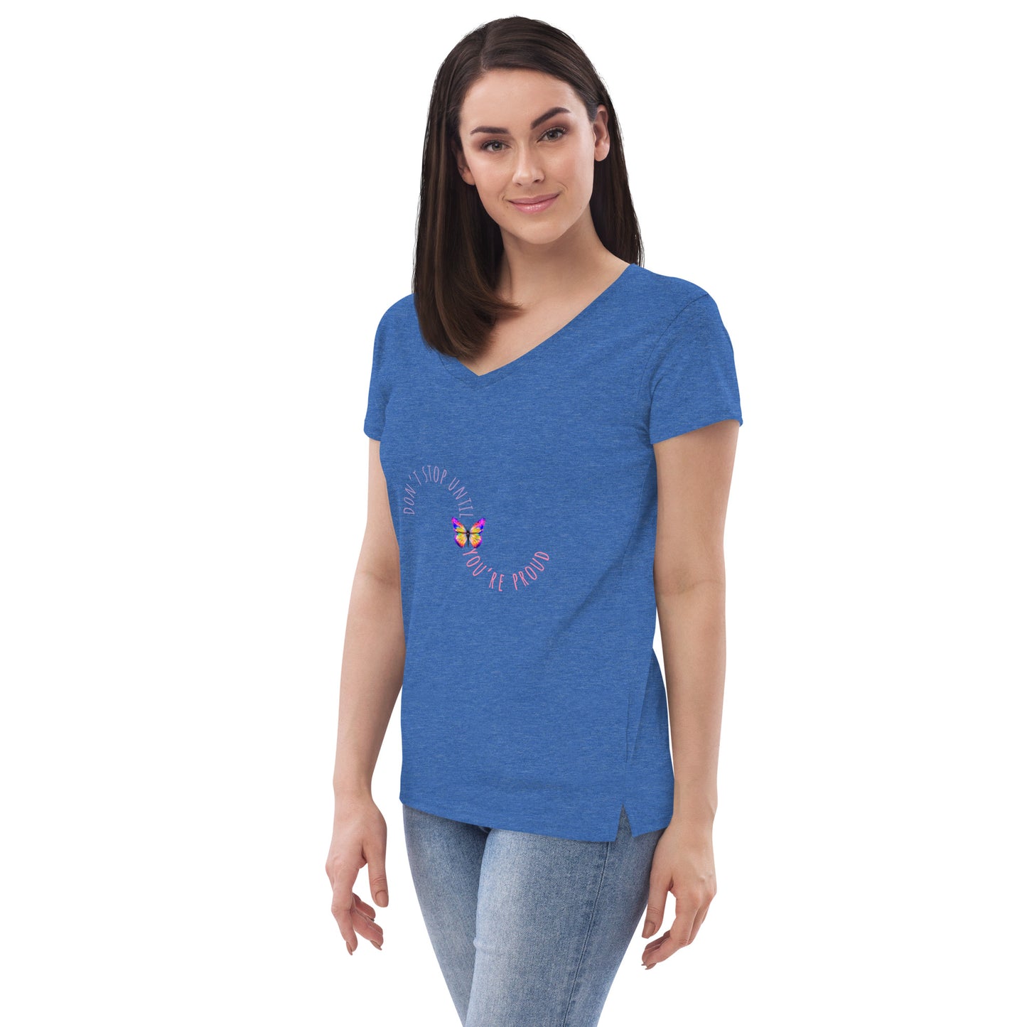 DON'T STOP Women’s recycled v-neck t-shirt