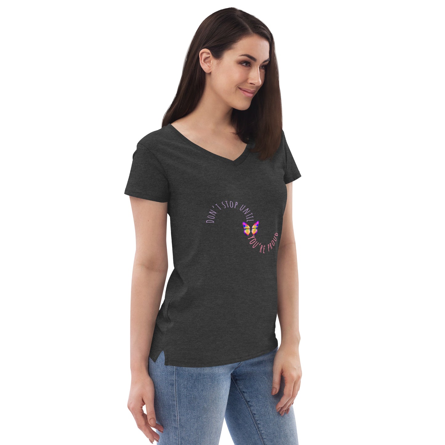 DON'T STOP Women’s recycled v-neck t-shirt