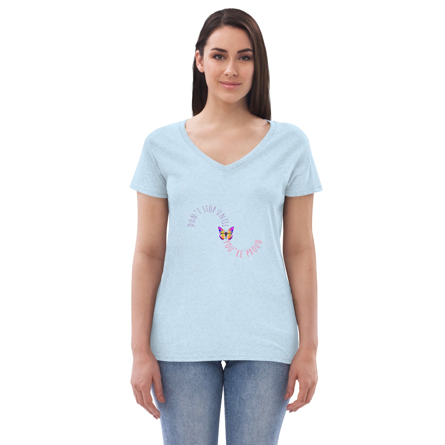 DON'T STOP Women’s recycled v-neck t-shirt