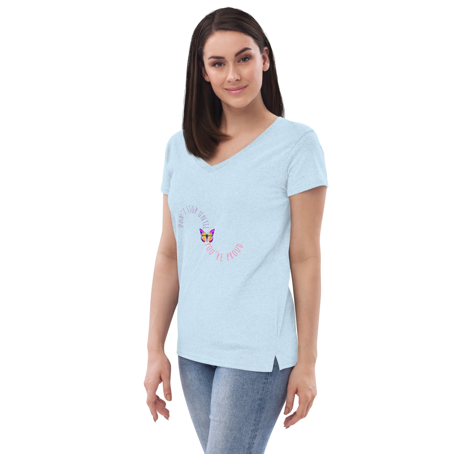 DON'T STOP Women’s recycled v-neck t-shirt