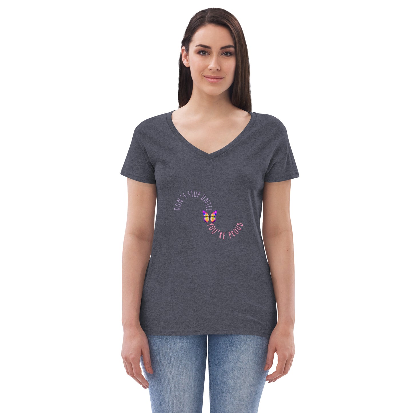 DON'T STOP Women’s recycled v-neck t-shirt