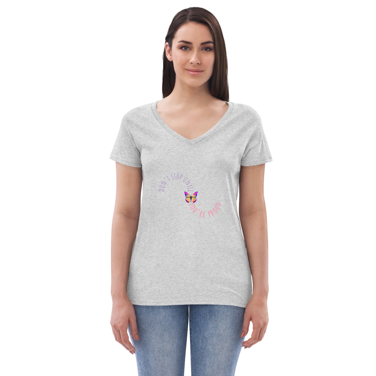 DON'T STOP Women’s recycled v-neck t-shirt